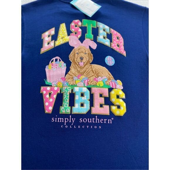 SIMPLY SOUTHERN Big Girls SMALL Easter Vibes - DOG - Short Sleeve Tee - Picture 3 of 11